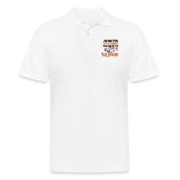 Dans ma tête je pêche / Pêcheur humour - Polo Homme - blanc - Devant - Kai (181cm)