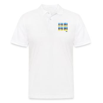 Down-Syndrom: Zusätzliche Chromosomen, zusätzliche Liebe - Männer Poloshirt - Weiß - Vorne - Kai (181cm)