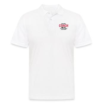 Coach Humour Cadeau Sportif - Polo Homme - blanc - Devant - Kai (181cm)