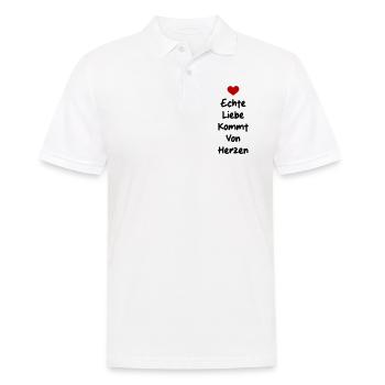 Liebe Spruch Valentinstag Herz - Männer Poloshirt - Weiß - Vorne - Kai (181cm)