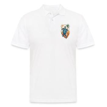GeoTropic Reverie Eine Oase der Ruhe - Männer Poloshirt - Weiß - Vorne - Kai (181cm)