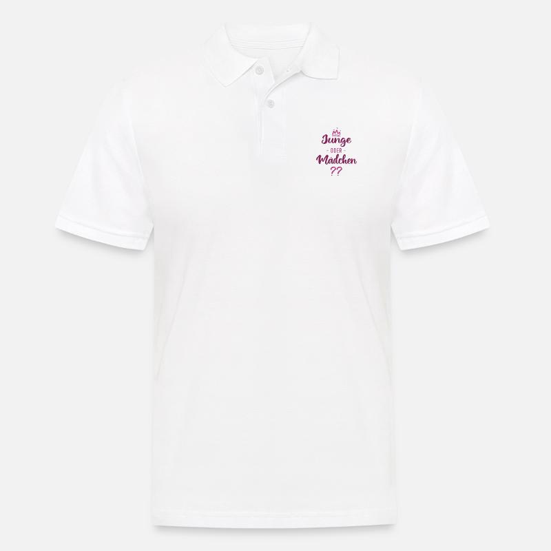 Junge oder Mädchen? Schwanger - Schwangerschaft - Männer Poloshirt - Weiß