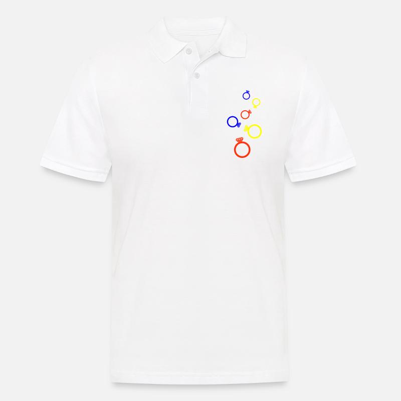 Eheringe Bunt - Männer Poloshirt - Weiß