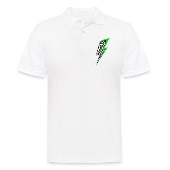 Blitz Leoparden Muster mit Neon Schatten - Männer Poloshirt - Weiß - Vorne - Kai (181cm)