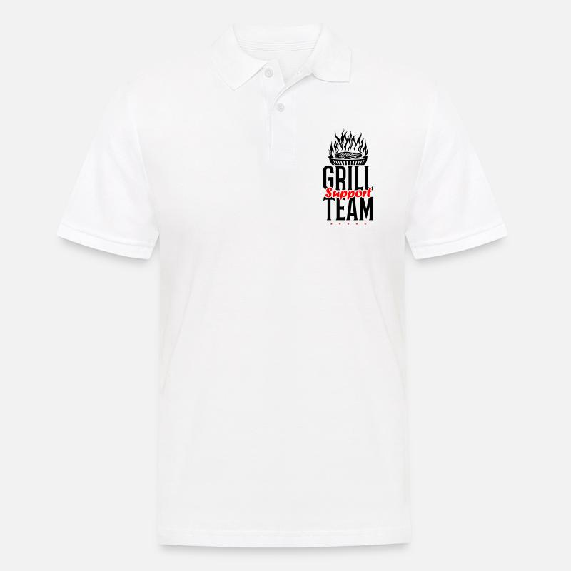 Grill Support Team - Männer Poloshirt - Weiß