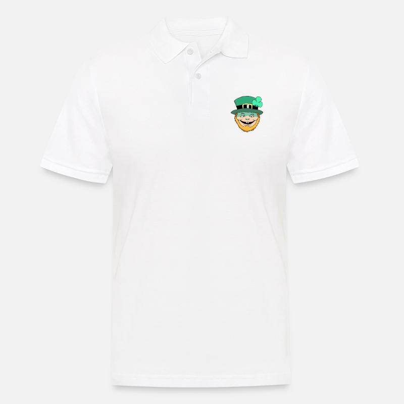 Der glückliche Kobold - Männer Poloshirt - Weiß