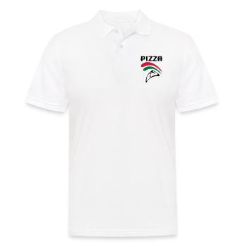 Pizza (3c) - Männer Poloshirt - Weiß - Vorne - Kai (181cm)