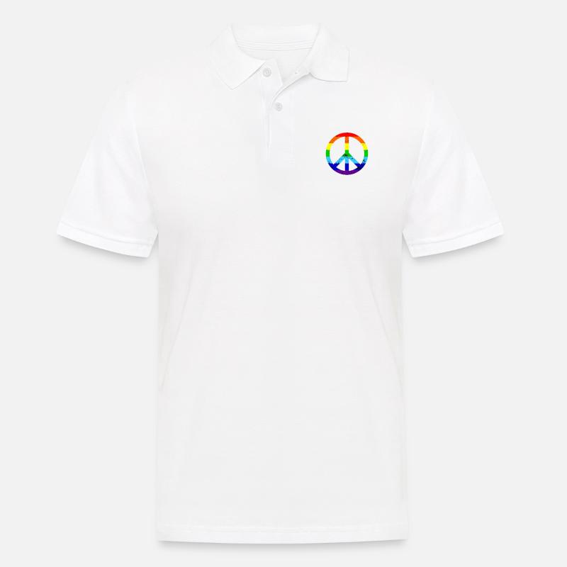Peacezeichen - Friede und Harmonie-Friedenszeichen - Männer Poloshirt - Weiß