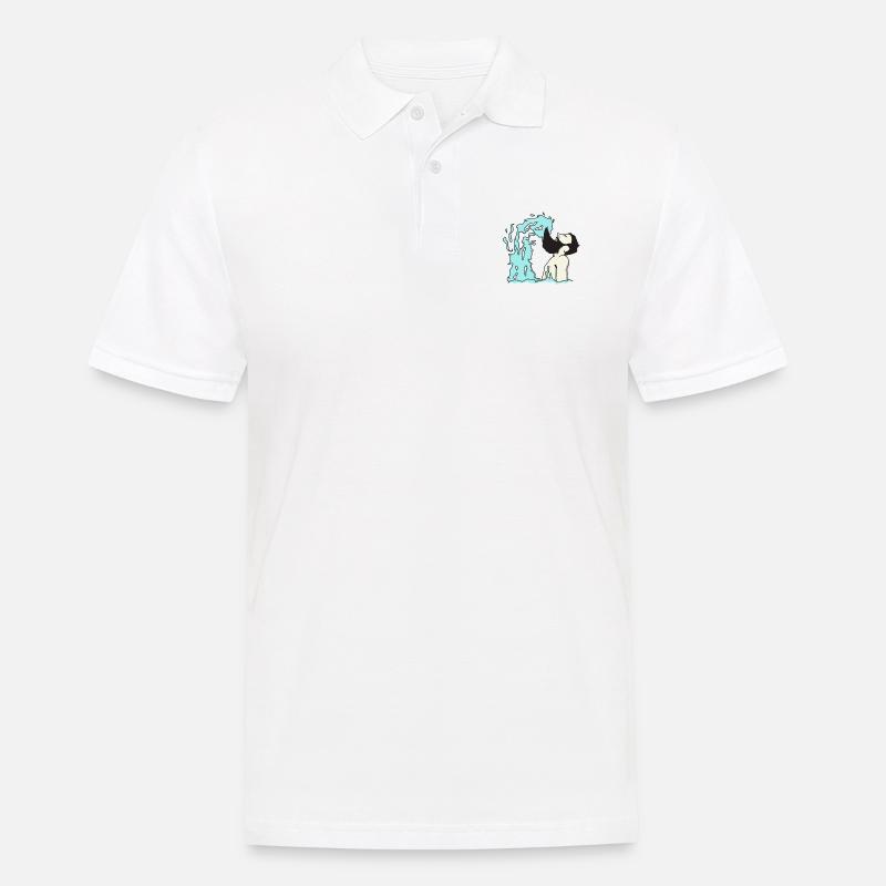 Bart Welle - lustiges Männer mit Bart Geschenk - Männer Poloshirt - Weiß