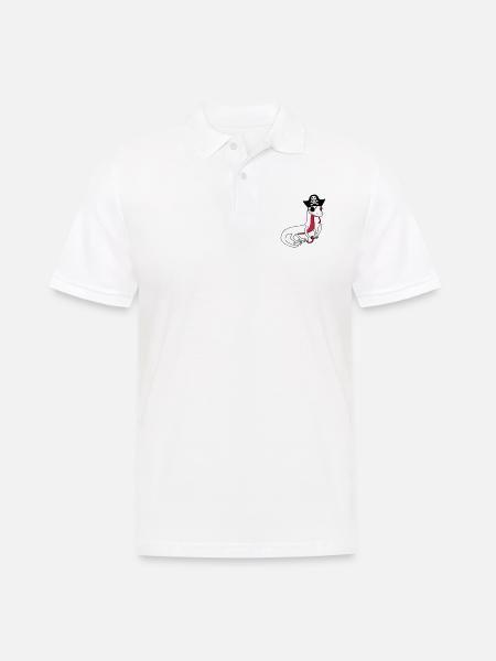 pirat seeraeuber kapitaen matrose seebaer schiff b - Männer Poloshirt - Weiß
