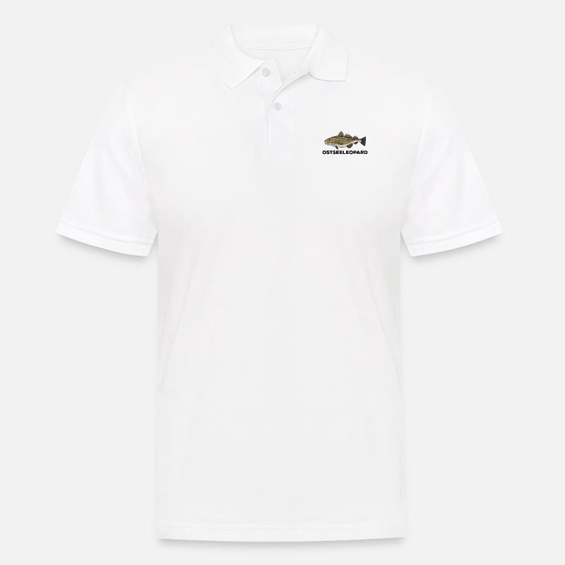 Morue de la morue Baltic léopard cadeau - Polo Homme - blanc