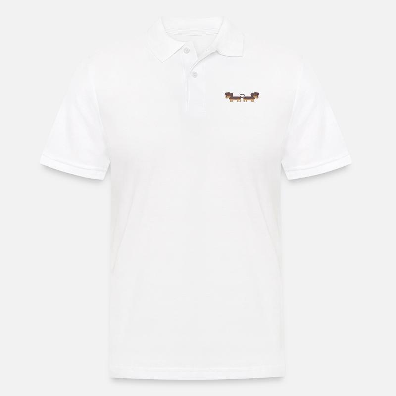 Dackel - Dackelliebe - Dachshund - Geschenk - Männer Poloshirt - Weiß