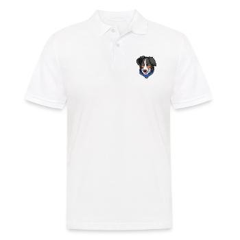 Cadeau de chien de berger américain miniature - Polo Homme - blanc - Devant - Kai (181cm)