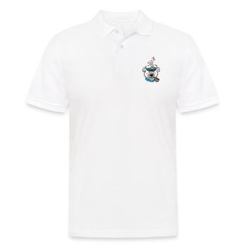 Eisbär Eis Bär Pfeife Möve Kapitän Cartoon Comic - Männer Poloshirt - Weiß - Vorne - Kai (181cm)
