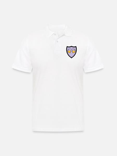 Bier Emblem 3c - Männer Poloshirt - Weiß