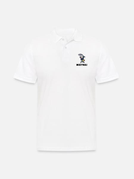 böser Hai Miethai Finanzhai Immobilienhai Geschenk - Männer Poloshirt - Weiß