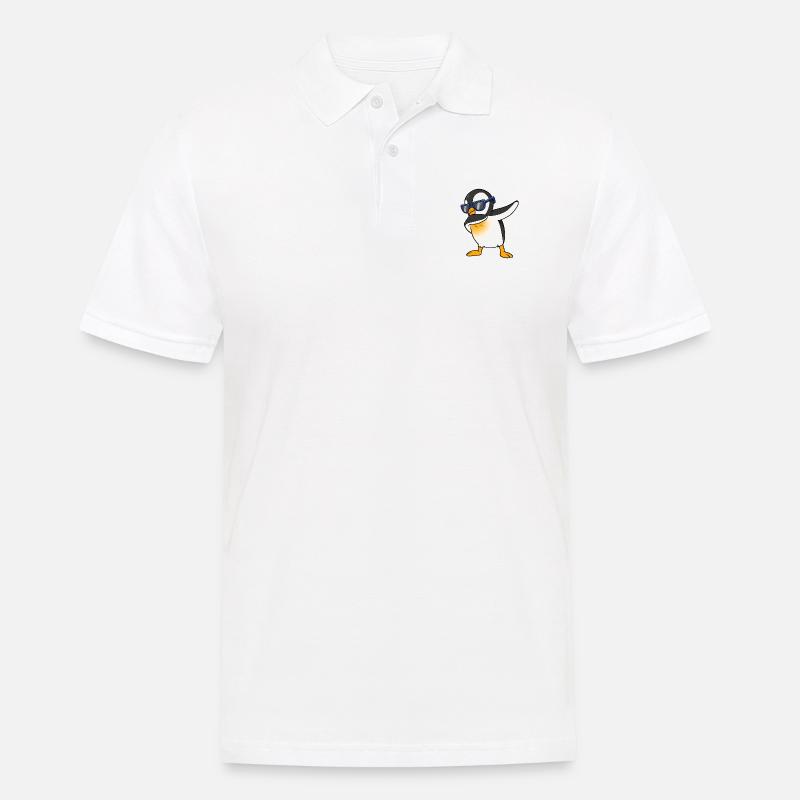 Pingouin cool dab pôle sud dance float step - Polo Homme - blanc