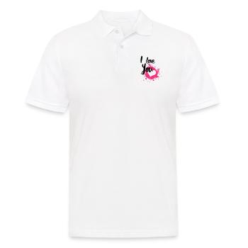 I Love You - Männer Poloshirt - Weiß - Vorne - Kai (181cm)