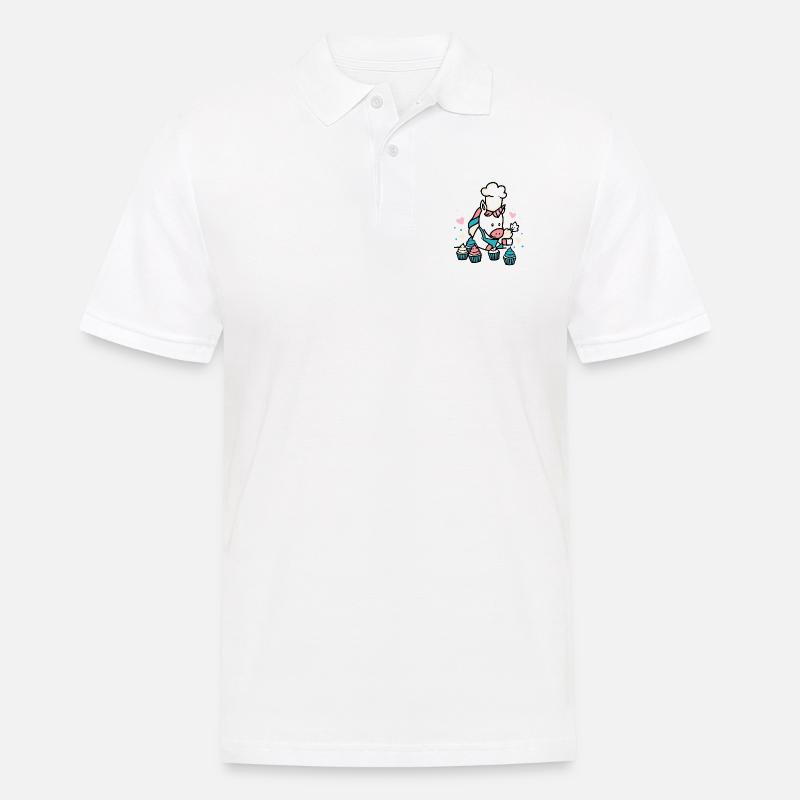 Bäcker Einhorn - Männer Poloshirt - Weiß