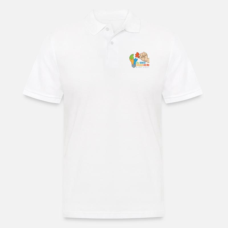 Die größten Ideen sind die einfachsten - Männer Poloshirt - Weiß