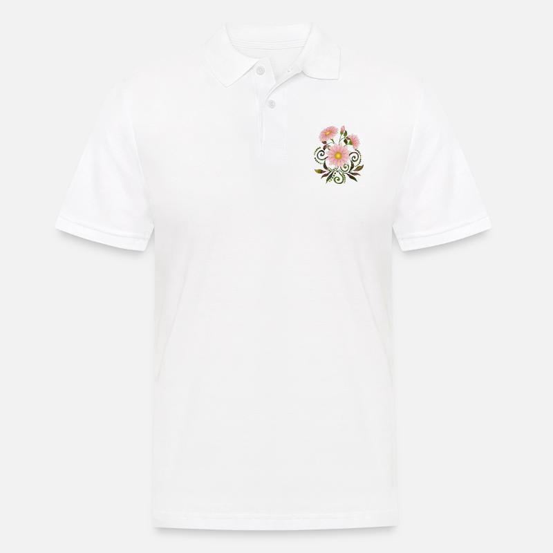 Fleurs - Polo Homme - blanc