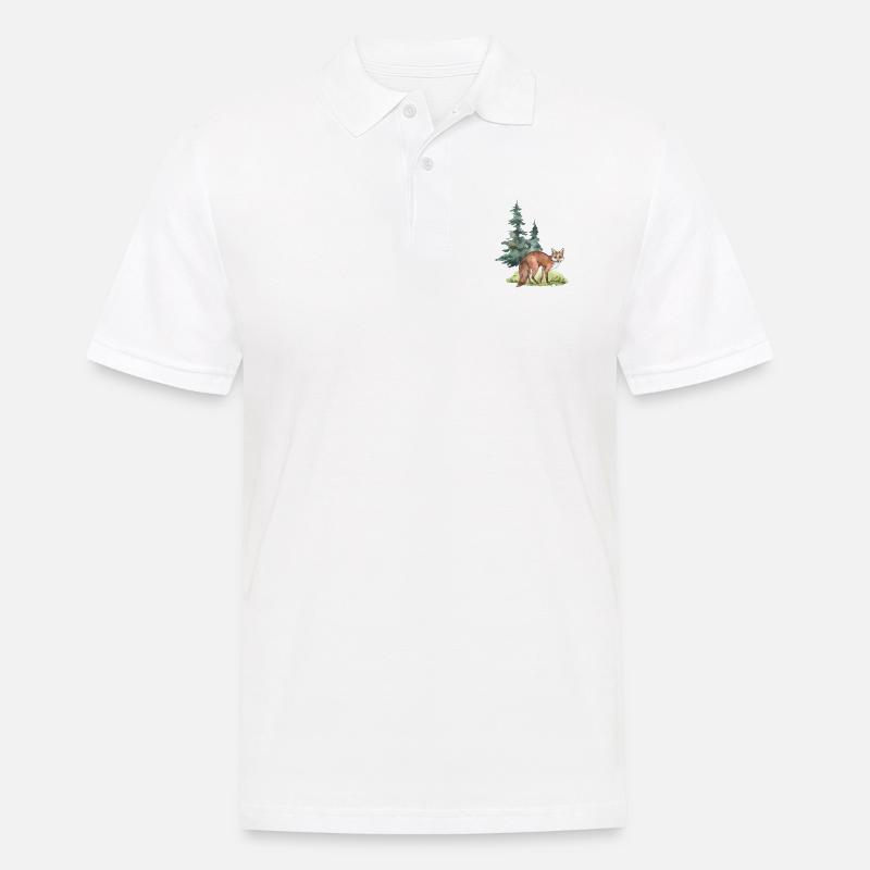 Fuchs Wald - Männer Poloshirt - Weiß