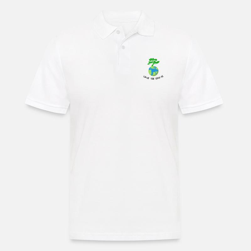 Save The Earth - Männer Poloshirt - Weiß