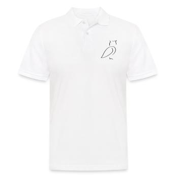 Owl Line Art - Minimaliste - Polo Homme - blanc - Devant - Kai (181cm)