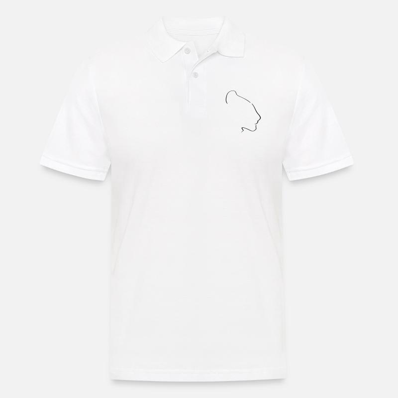Löwin Line Art - Minimalistisch - Männer Poloshirt - Weiß
