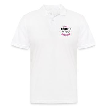 Certifiée meilleure animatrice du monde - Polo Homme - blanc - Devant - Kai (181cm)