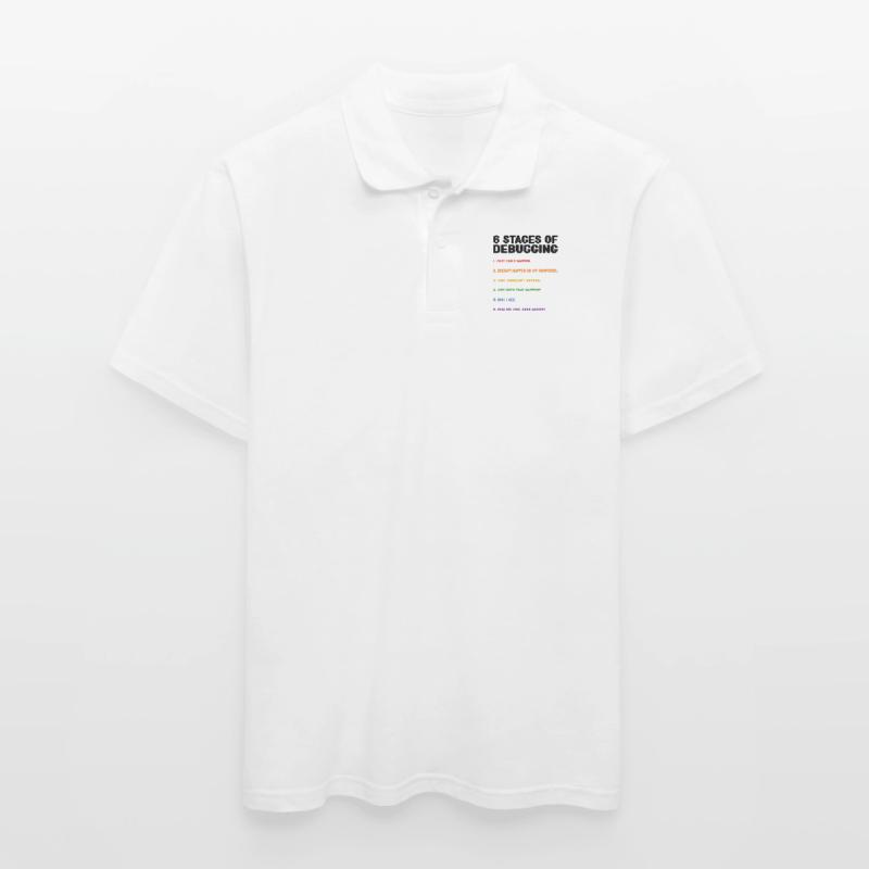 6 Stages Of Debugging Coder Programmer Software De Männer Poloshirt