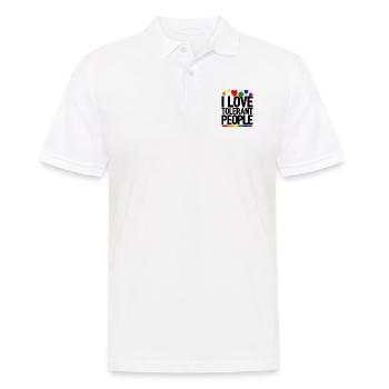 I Love Tolerant People Bisexual Gay Pansexual Rain - Männer Poloshirt - Weiß - Vorne - Kai (181cm)