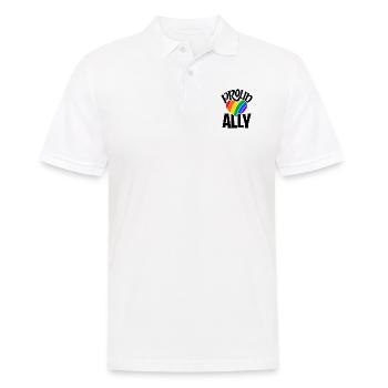 Proud Ally Rainbow Lgbtq Gay Diversity Transgender - Männer Poloshirt - Weiß - Vorne - Kai (181cm)