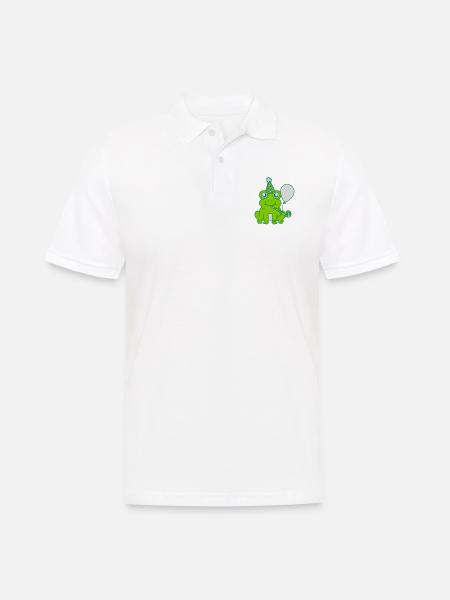 Birthday-celebrating little frog - Men's Polo Shirt - white