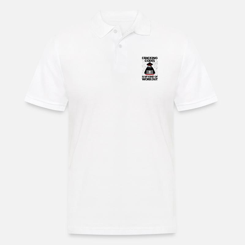Cybersecurity Professional Hacker Cracking Codes - Men's Polo Shirt - white