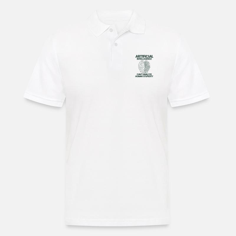 Künstliche Intelligenz Programmierer Gehirn - Männer Poloshirt - Weiß