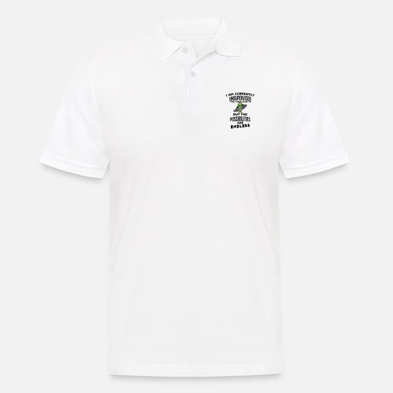 I am currently unsupervised - Männer Poloshirt - Weiß