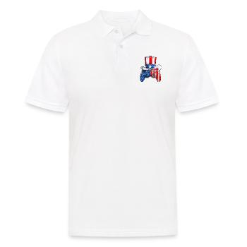 Jeu vidéo 4 juillet contrôleur drapeau américain - Polo Homme - blanc - Devant - Kai (181cm)