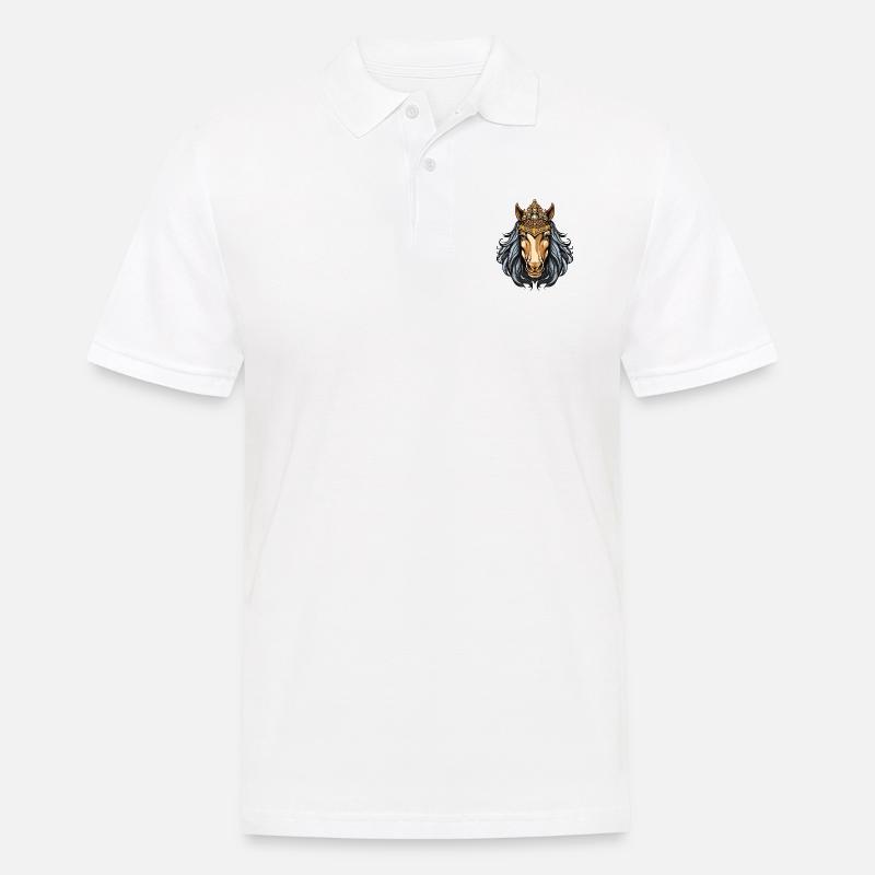 Pferd Krone - Männer Poloshirt - Weiß