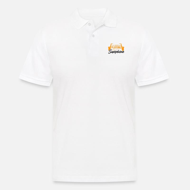 Saxophone I'd Rather Be Playing - Männer Poloshirt - Weiß