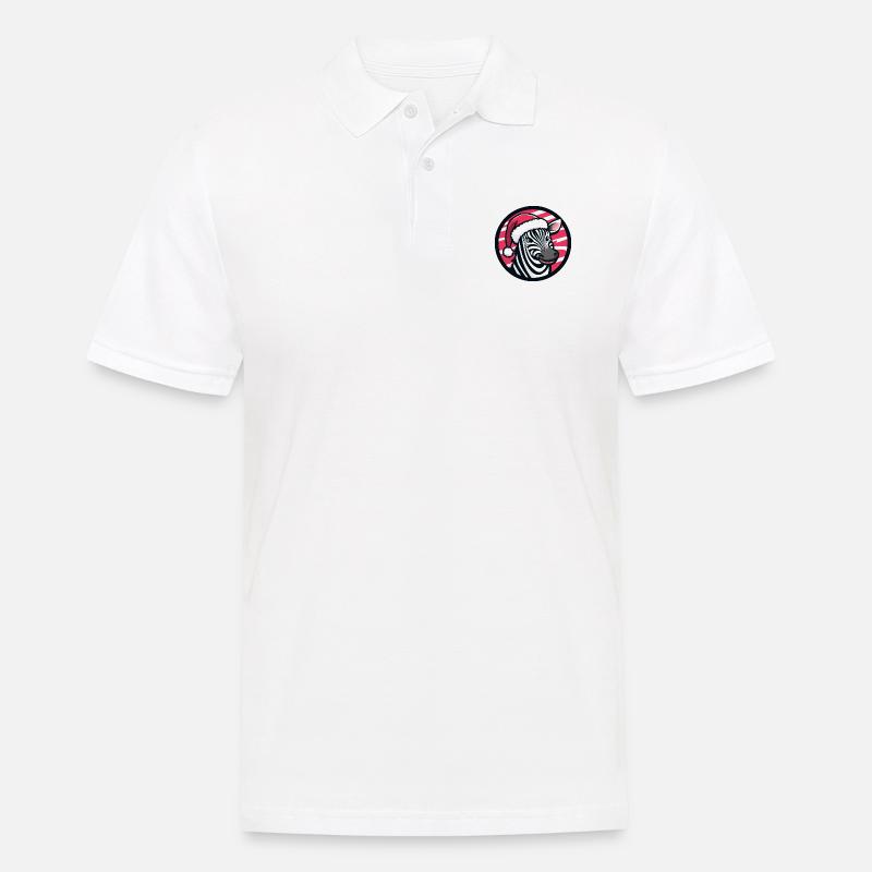 Zebra Weihnachten Tier - Männer Poloshirt - Weiß