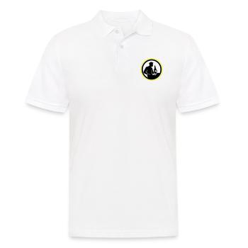Bouteille de bière buvant Silhouette - Polo Homme - blanc - Devant - Kai (181cm)