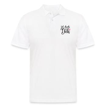 "Ich denke an Dich" Motiv,Valentinstagsgeschenk - Männer Poloshirt - Weiß - Vorne - Kai (181cm)