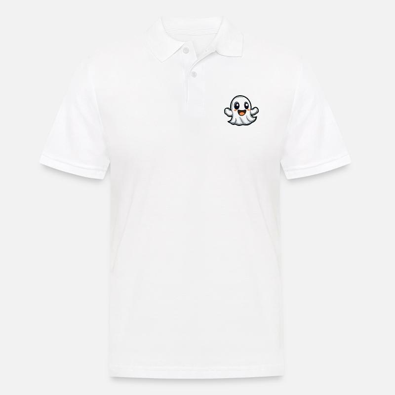 Geist Halloween Niedlich Comic - Männer Poloshirt - Weiß