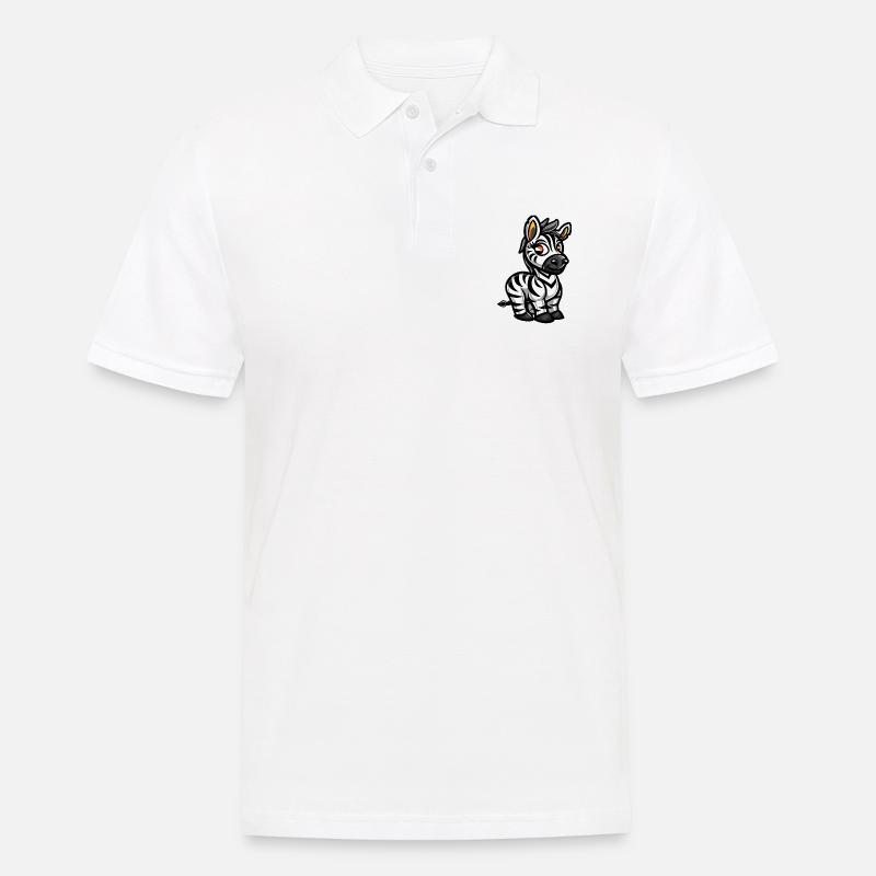 Zebra Comic - Männer Poloshirt - Weiß