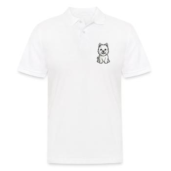 West Highland Terrier Chien Comic Baby - Polo Homme - blanc - Devant - Kai (181cm)