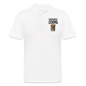 Coin Collecting Collector Numismatic Numismatist - Men's Polo Shirt - white - Front - Kai (181cm)
