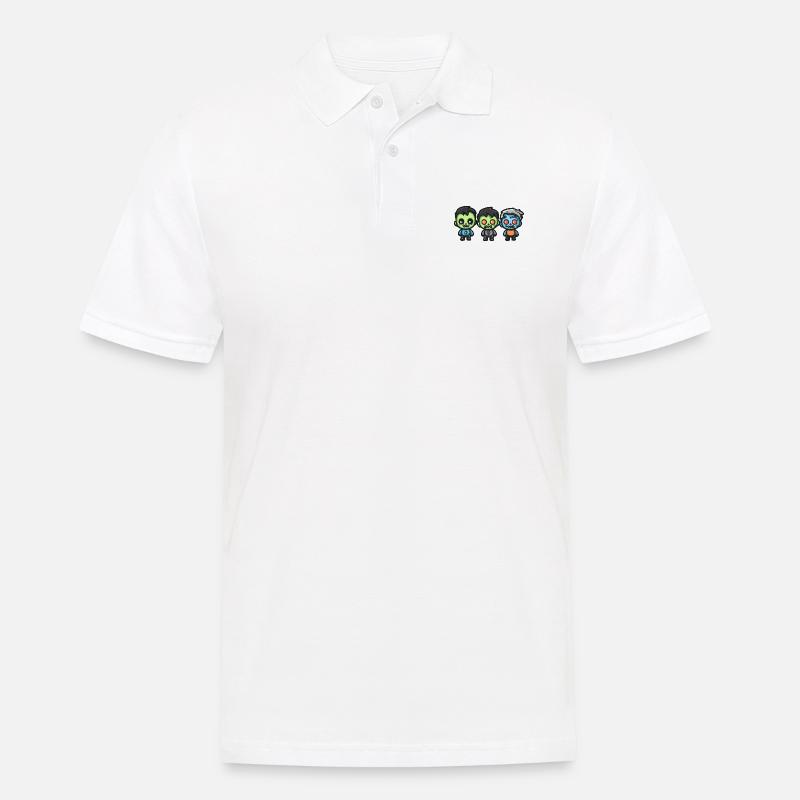 Zombies Halloween Niedlich Comic - Männer Poloshirt - Weiß