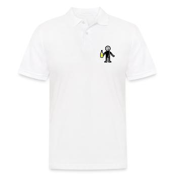Silhouette buvant de la bière - Polo Homme - blanc - Devant - Kai (181cm)