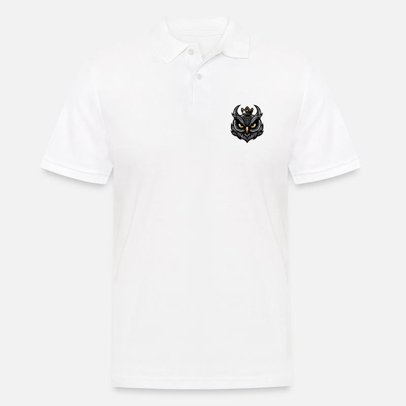 Eule Kopf Krone - Männer Poloshirt - Weiß